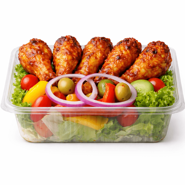 5 Peri Wings + Salad